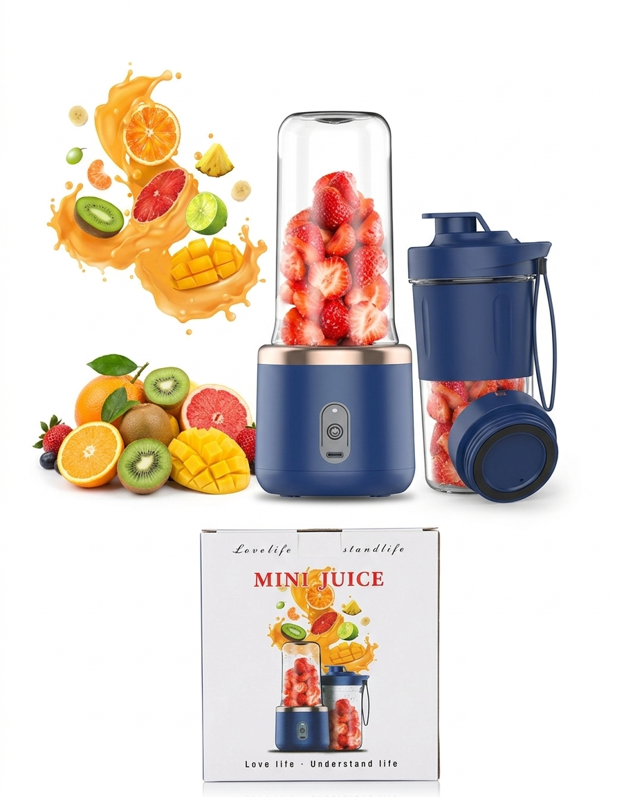 Portable Mini Juice Blender β USB Rechargeable Personal Smoothie & Fruit Juicer Bottle (380ml)
