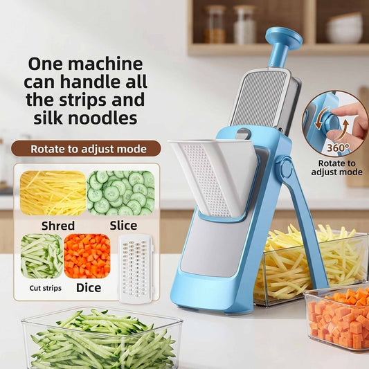 4-in-1 Multifunction Vegetable Slicer & Mandoline Cutter with Interchangeable Blades