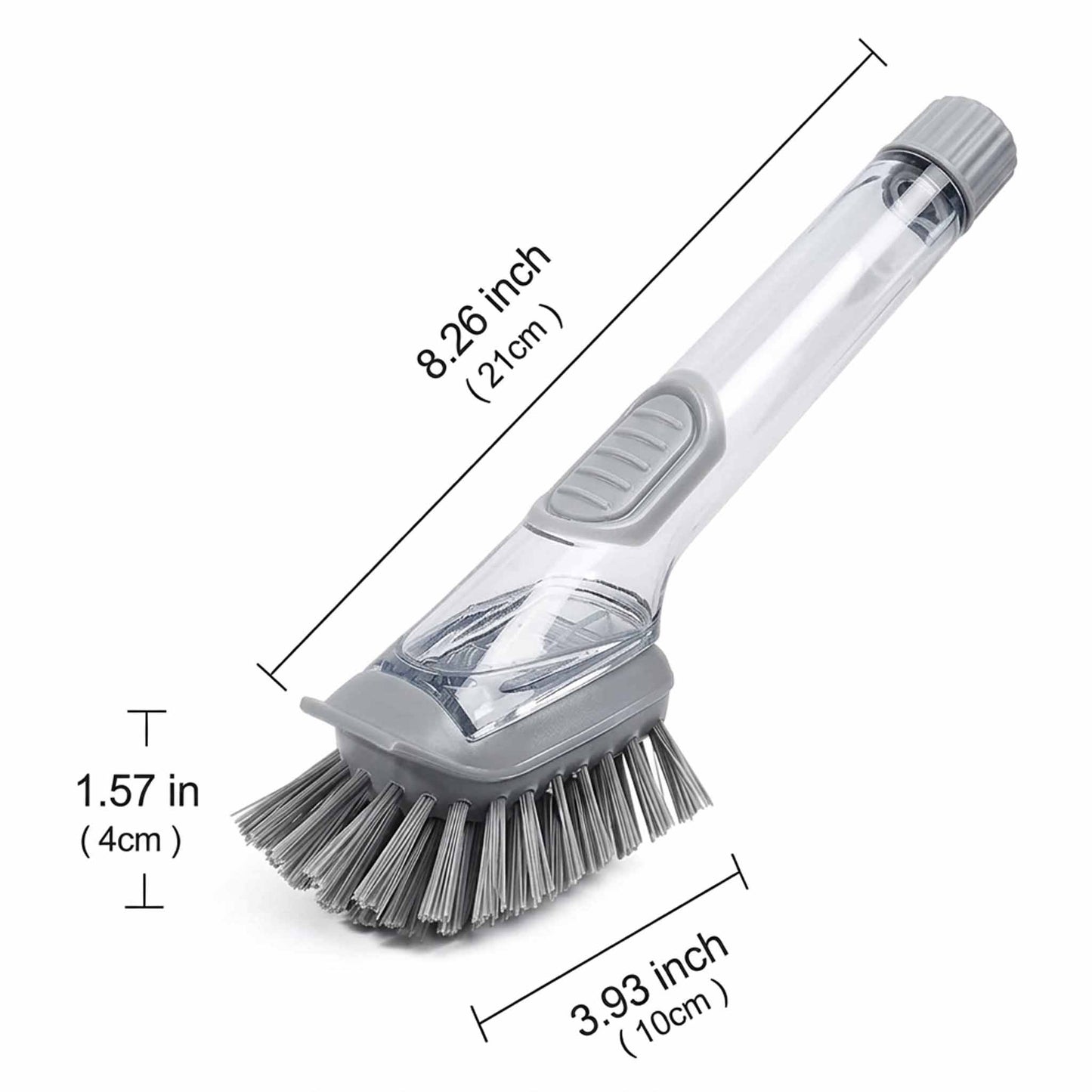 2-in-1 Soap Dispensing Dish Scrubber Brush with Refillable Handle | Replaceable Sponge & Bristle Heads | Kitchen Cleaning Brush