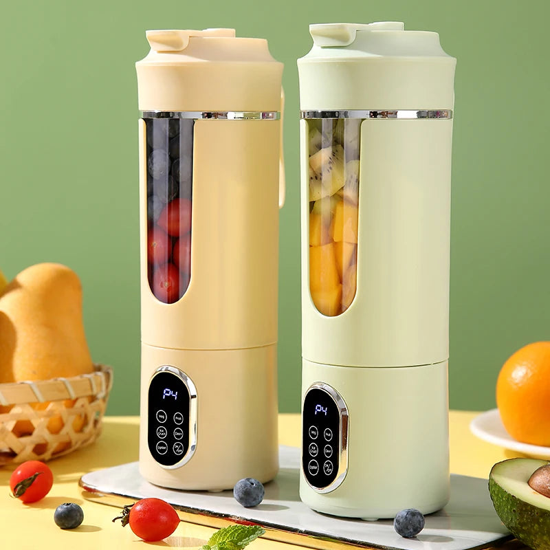 2026 New Household Charging MINI Crushed Ice 530ML Electric Juicer Powerful Motor 450ML Large Capacity Digital Display Juice Cup