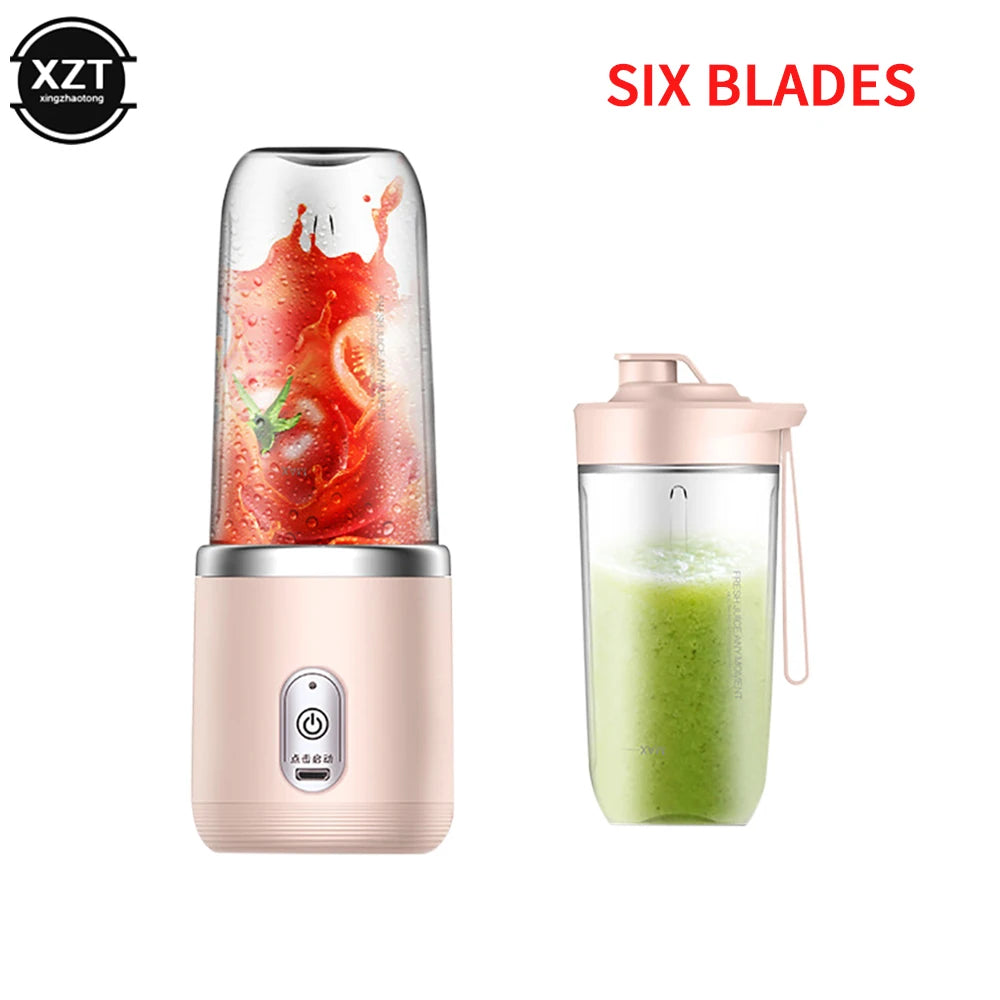 Mini Portable 400ml Electric Fruit Juicer USB Charging Lemon Orange Fruit Juicing Cup Smoothie Blender Machine Kitchen Appliance