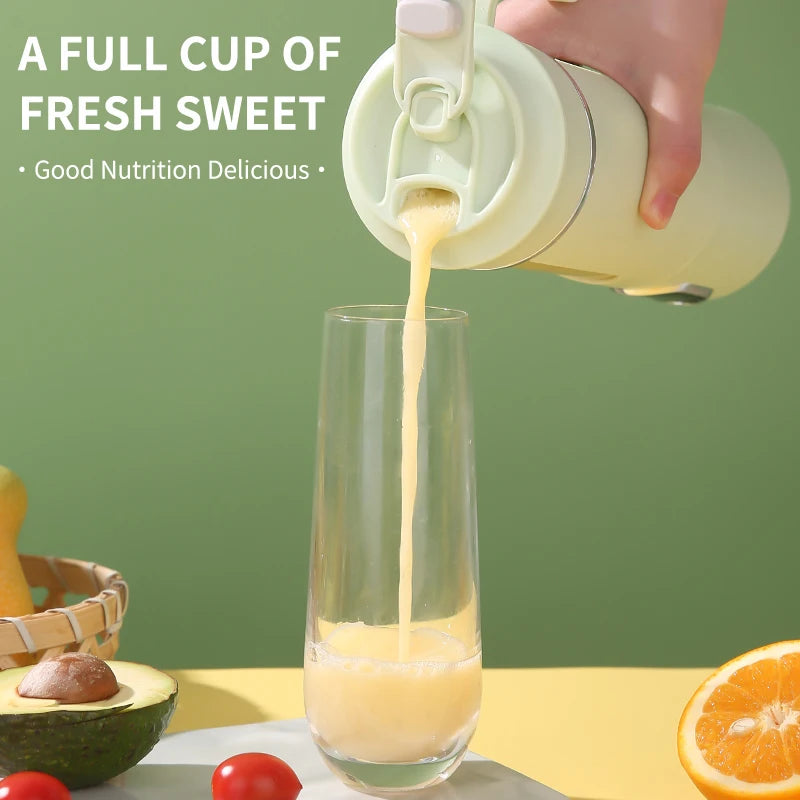 2026 New Household Charging MINI Crushed Ice 530ML Electric Juicer Powerful Motor 450ML Large Capacity Digital Display Juice Cup