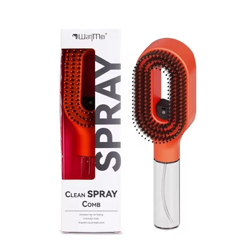2in1 Sprayer Comb Detangling Scalp Massage Hairbrush with Spray Bottle Essential Oil Water Mist Spray Brush Anti-static Autumn