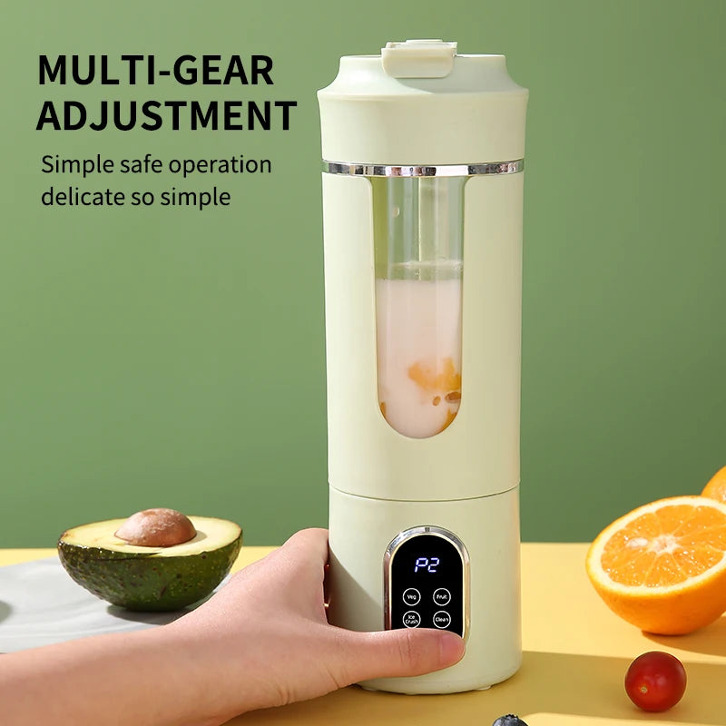 2026 New Household Charging MINI Crushed Ice 530ML Electric Juicer Powerful Motor 450ML Large Capacity Digital Display Juice Cup