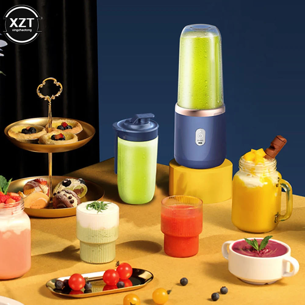 Mini Portable 400ml Electric Fruit Juicer USB Charging Lemon Orange Fruit Juicing Cup Smoothie Blender Machine Kitchen Appliance