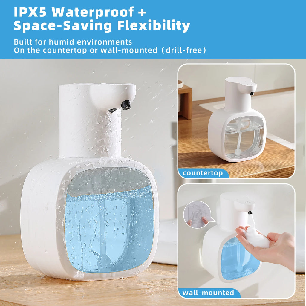 Wall Mounted Automatic Soap Dispenser 500ml Liquid Rechargeable Bathroom Induction Sensor