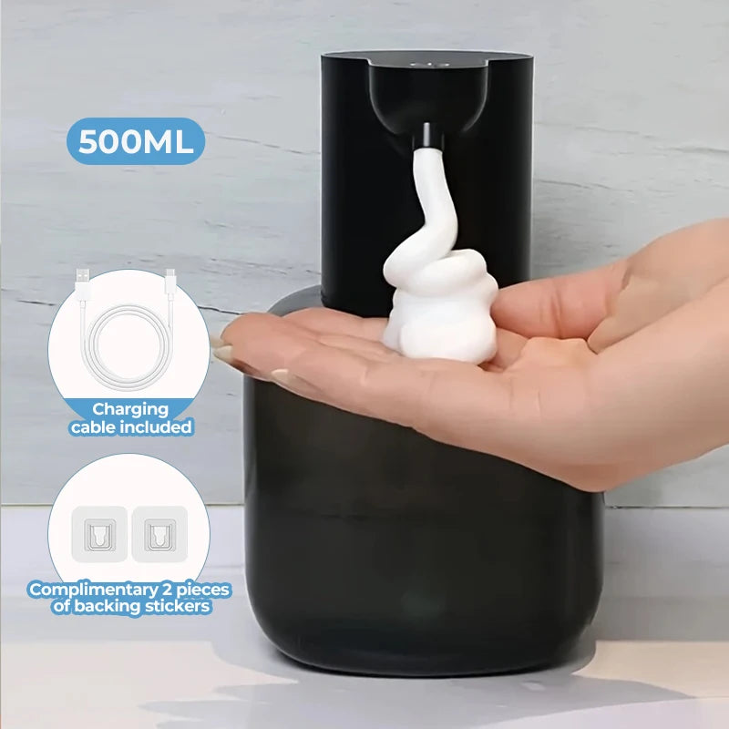 Wall Mounted Automatic Soap Dispenser 500ml Liquid Rechargeable Bathroom Induction Sensor