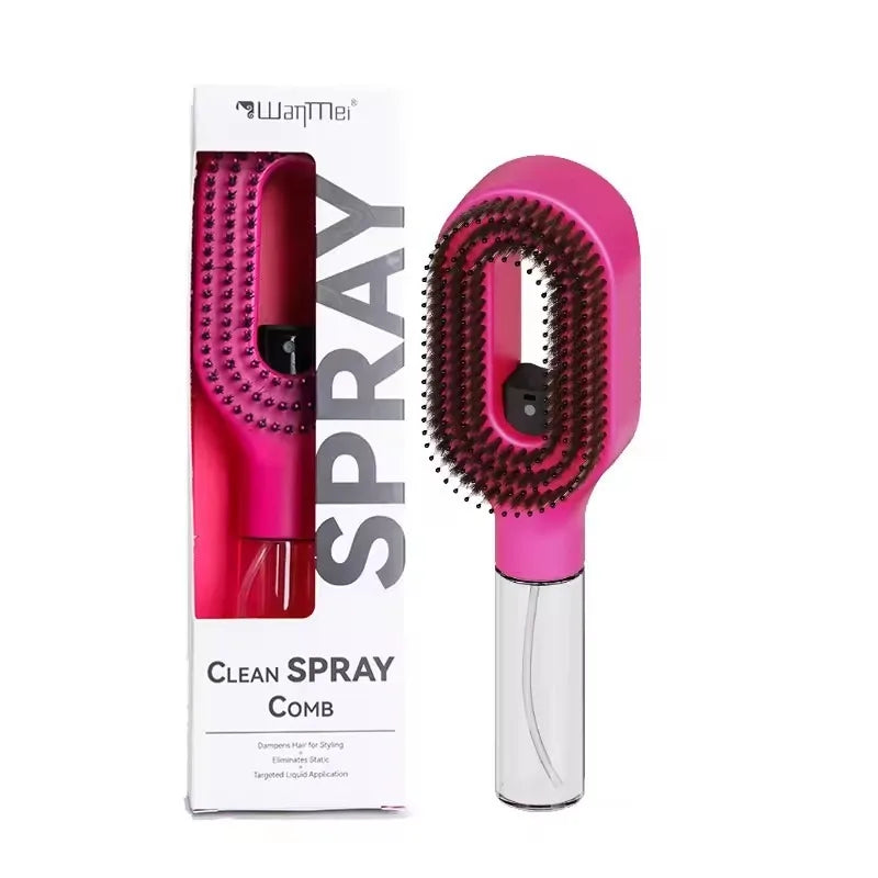 2in1 Sprayer Comb Detangling Scalp Massage Hairbrush with Spray Bottle Essential Oil Water Mist Spray Brush Anti-static Autumn