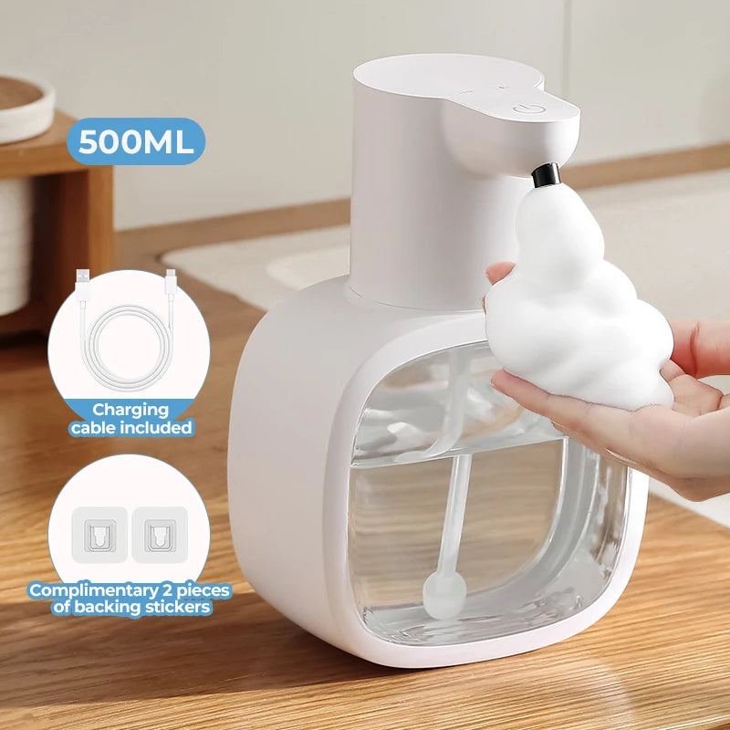 Wall Mounted Automatic Soap Dispenser 500ml Liquid Rechargeable Bathroom Induction Sensor